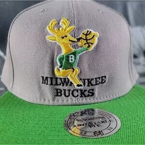 Vtg Rare Milwaukee Bucks NBA Sport Mitchell Ness Basketball Hat Snapback EUC